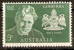Australia 1963 5d Camberra Anniversary Stamp. SG350.
